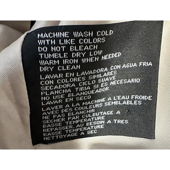 Nine West Beige Button Up Trench Coat Sz M Rain Jacket 3/4 Bell Sleeve Pockets - Picture 8 of 9